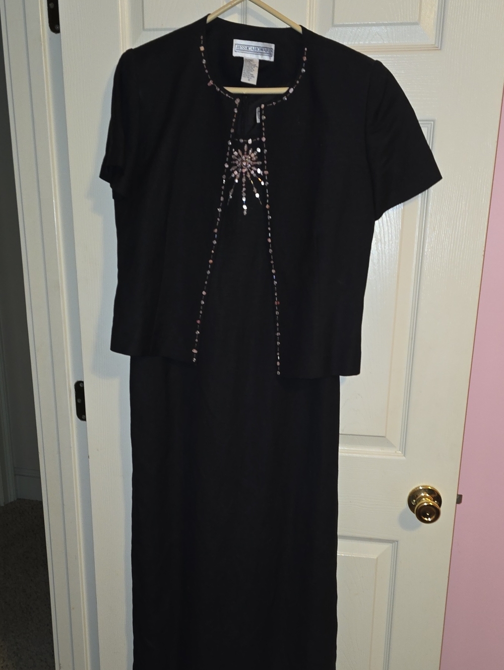 Jessica‎ Howard Black Sleeveless Dress With Jacket  with Navy Logo Label